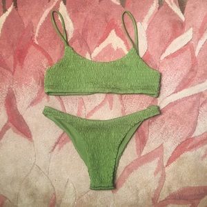 Frankie’s High Leg Green Bikini set, S